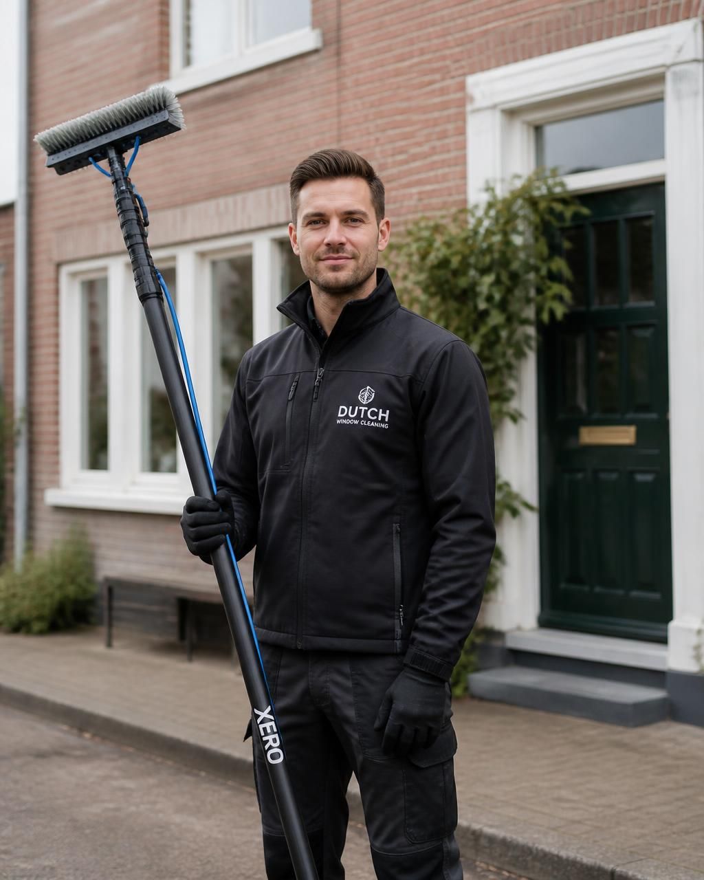 Specialist van DVision Cleaning met telescoopsteel
